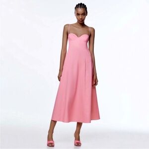 Zara limited edition celeb style bustier cotton  midi dress